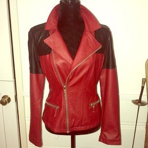 🌹🔥KILL CITY faux leather motorcycle jacket Sz M